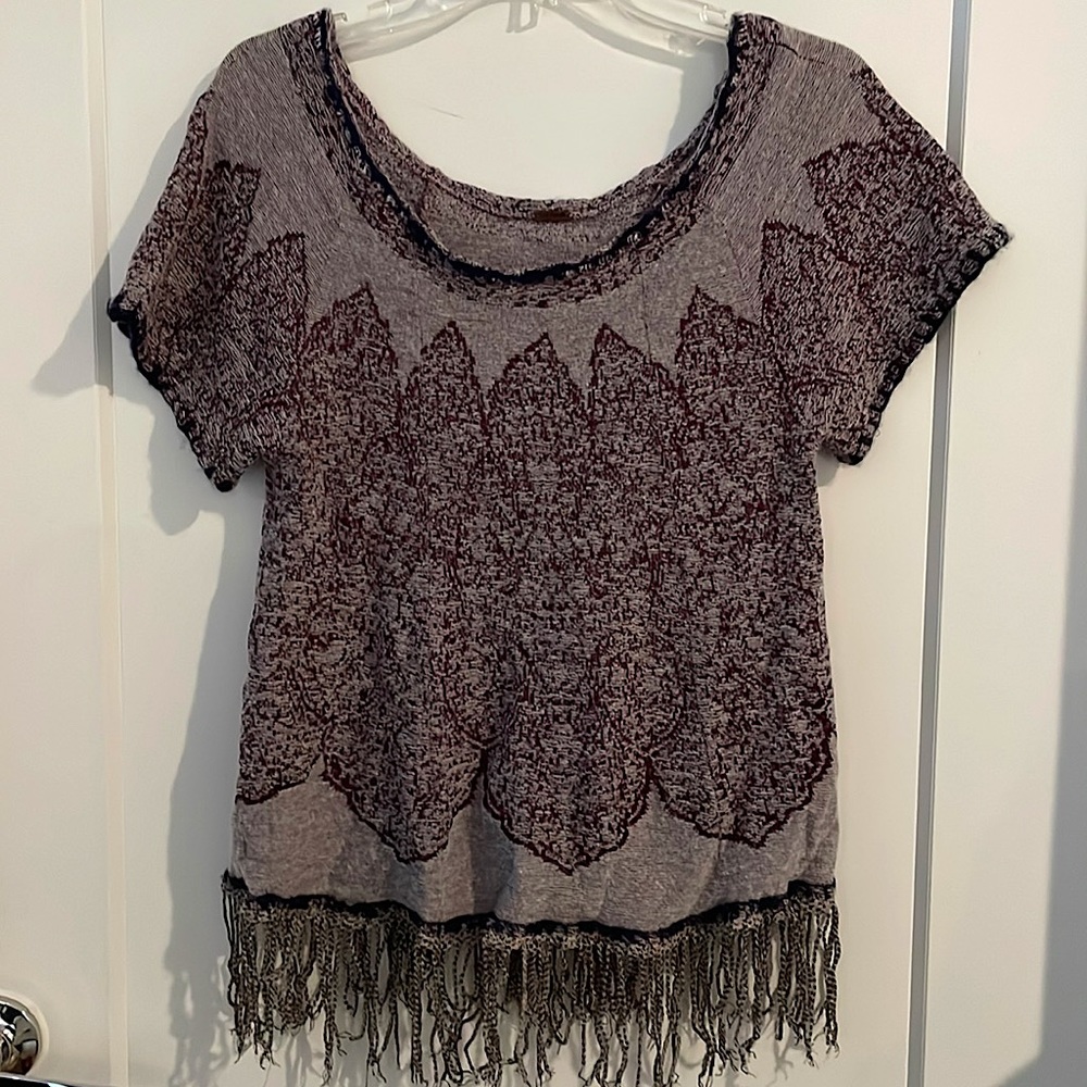 Free People Knit Top with Tassles